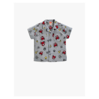 Koton Crab Print Short Sleeve Shirt With Pocket. Cotton Cotton