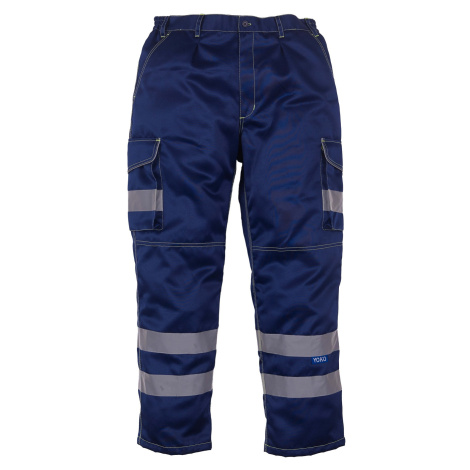 Yoko Hi-Vis kalhoty s kapsami na chrániče HV018T Navy