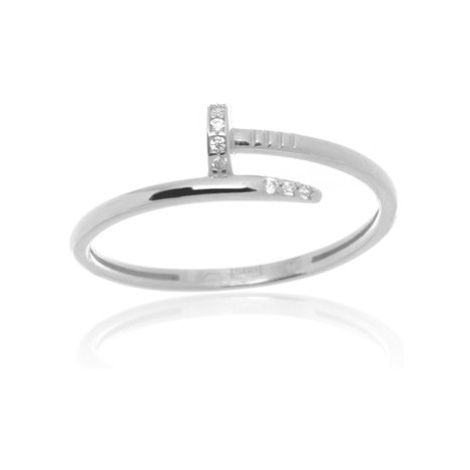 Dámský prsten z bílého zlata hřebík PR0572F + DÁREK ZDARMA