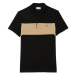 Lacoste Colour Block Polo Shirt Black/Beige Černá