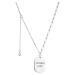 Evolution Group Stříbrný náhrdelník placička ETERNAL LOVE a přívěsek s mini zirkonkem 12070.1