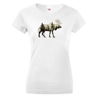 Dámské tričko s potiskem zvířat - Jelen