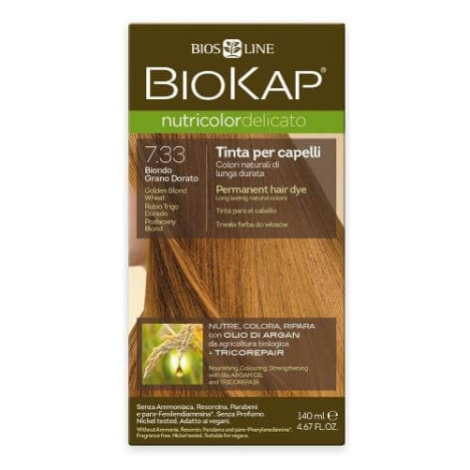 Biokap Nutricolor Delicato - Barva na vlasy 7.33 Blond Zlatá pšenice 140 ml
