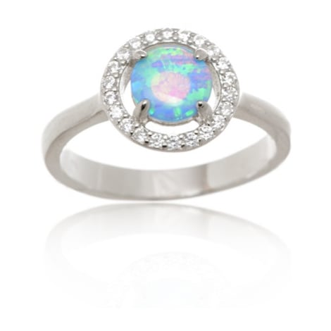 Stříbrný prsten s opálem a zirkony STRP0447F Ego Fashion