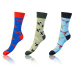 Bellinda CRAZY SOCKS 3x - Fun crazy socks 3 pairs - blue - green - black