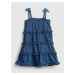 Modré holčičí dětské šaty denim tiered dress