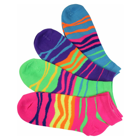 Reflexní kotníčkové ponožky - 3páry vícebarevná