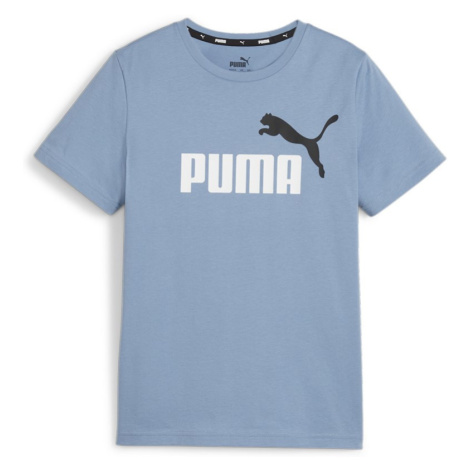 PUMA - ESS+ 2 Col Logo Tee B BAVLNĚNÉ TRIKO BLEDĚ MODRÉ