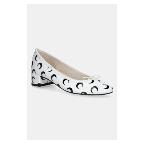 Kožené baleríny Marine Serre Camille Moon Printed Leather MS x Repetto bílá barva, na podpatku, 