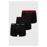 Boxerky HUGO 3-pack pánské, černá barva
