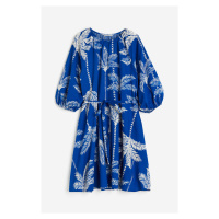 H & M - Šaty's vázacím páskem - modrá