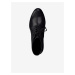 Černé kožené kotníkové boty na podpatku Tamaris