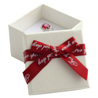 JKBOX Papírová krabička s bordó mašlí Special Day na náušnice nebo prsten IK009