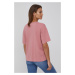 Bavlněné tričko Wrangler růžová barva