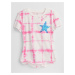 GAP Dětské tričko tie-dye flippy sequin t-shirt Růžová