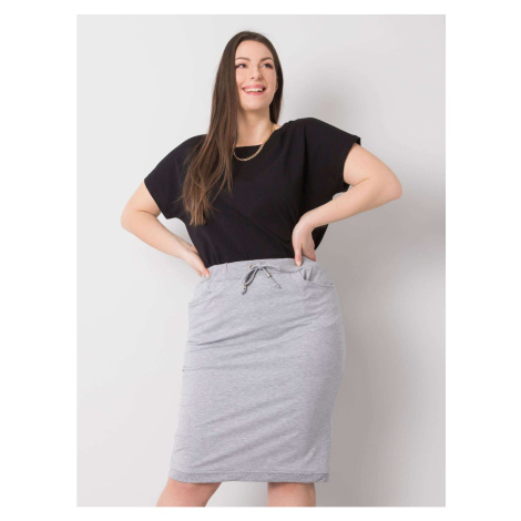 Larger gray melange cotton skirt Fashionhunters