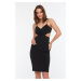 Trendyol Black Cut Out Detailed Tie Back Knitted Dress