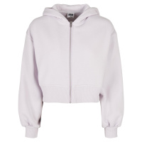 Dámská krátká oversized bunda na zip softlilac