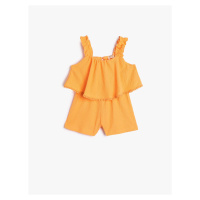 Koton Overalls, Shorts with Straps Tiered Frilly Textured