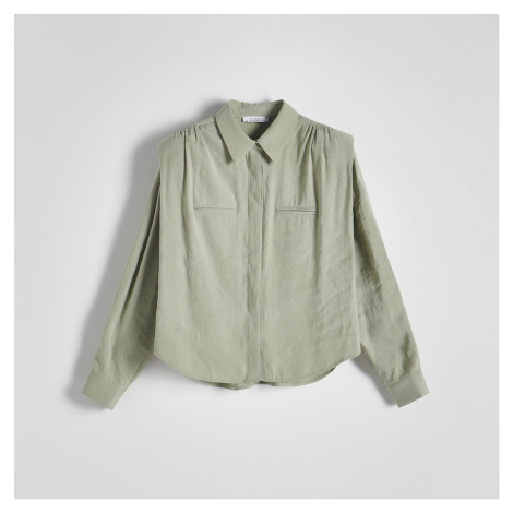 Reserved - Košile s vysokým podílem modalu - Zelená