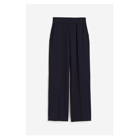 H & M - Elegantní kalhoty's vysokým pasem - modrá H&M