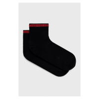Ponožky HUGO (2-pack) pánské, černá barva, 50477873