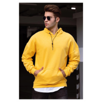 Madmext Men's Basic Yellow Hoodie & Sweatshirt 4764