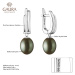 Gaura Pearls Stříbrné náušnice s černou řiční perlou Jess, stříbro 925/1000 SK20480EL/B Černá