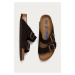 Semišové pantofle Birkenstock Arizona dámské, hnědá barva, 951313