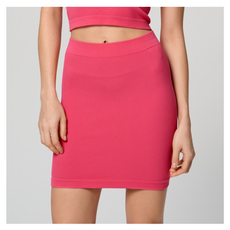 Sinsay - Mini sukně z žebrovaného úpletu - Růžová