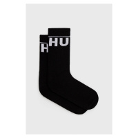 Ponožky HUGO (2-pack) pánské, černá barva, 50468419