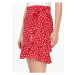 Červená dámská květovaná zavinovací sukně ONLY Olivia