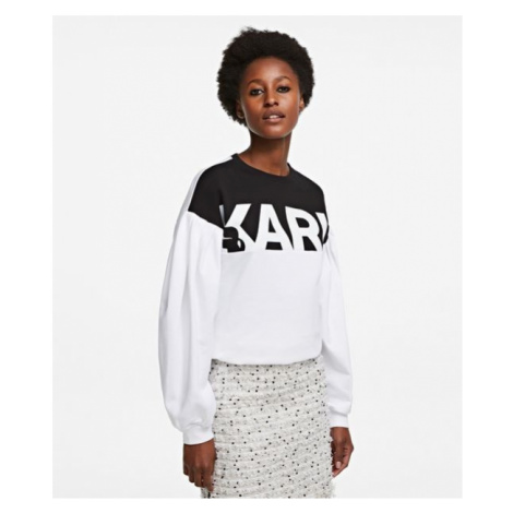 Mikina Karl Lagerfeld Puffy Sleeve Logo Sweatshirt - Černá