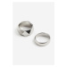 H & M - Prsten 2 kusy - stříbrná
