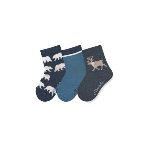 Sterntaler Ponožky 3-pack medvědi marine