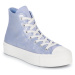 Converse CHUCK TAYLOR ALL STAR LIFT PLATFORM SUEDE SHIMMER Modrá