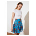Trendyol Blue Floral Printed Skirt