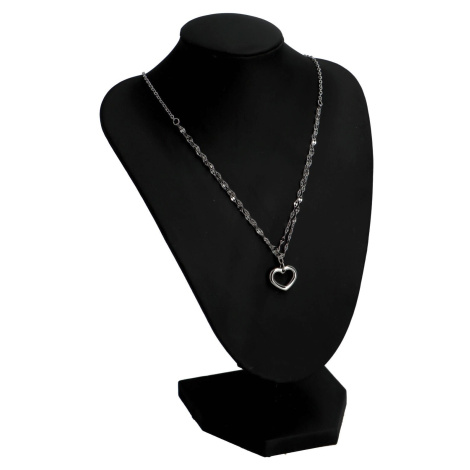 Dvojitý dámský ocelový náhrdelník Heart Delami