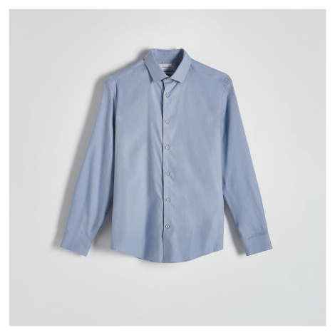 Reserved - Košile regular fit s vysokým podílem bavlny - Modrá