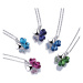 Sisi Jewelry Náhrdelník Swarovski Elements Čtyřlístek pro štěstí - tmavě fialový NH1045 Fialová 