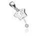 Stříbrný přívěsek 925 - hvězda s pohyblivou kouzelnou hůlkou se zirkonem