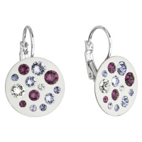 Evolution Group Náušnice bižuterie se Swarovski krystaly fialové kulaté 51034.3 violet