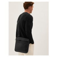 Černá pánská kožená crossbody taška Marks & Spencer
