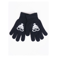 Yoclub Kids's Boys' Five-Finger Gloves With Reflector RED-0237C-AA50-002