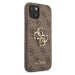 Guess PU 4G Metal Logo Zadní Kryt pro iPhone 13 Brown