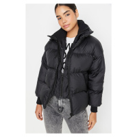 Trendyol Black Oversized Collar Detailed Puffy Coat