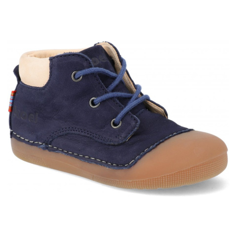 Barefoot dětské kotníkové boty Koel - Avery Bio Nubuk blue modrá Koel4kids