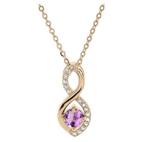 Troli Okouzlující pozlacený náhrdelník s ametystem PO/SP08340AM