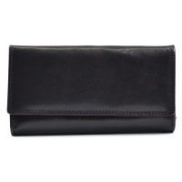 Dámská kožená peněženka na šířku s vnější dokladovkou vybavená černá, 18 x 2 x 9 (SB00-H901-09KU