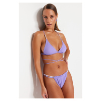 Trendyol Lilac Triangle Accessorized Regular Leg Bikini Set